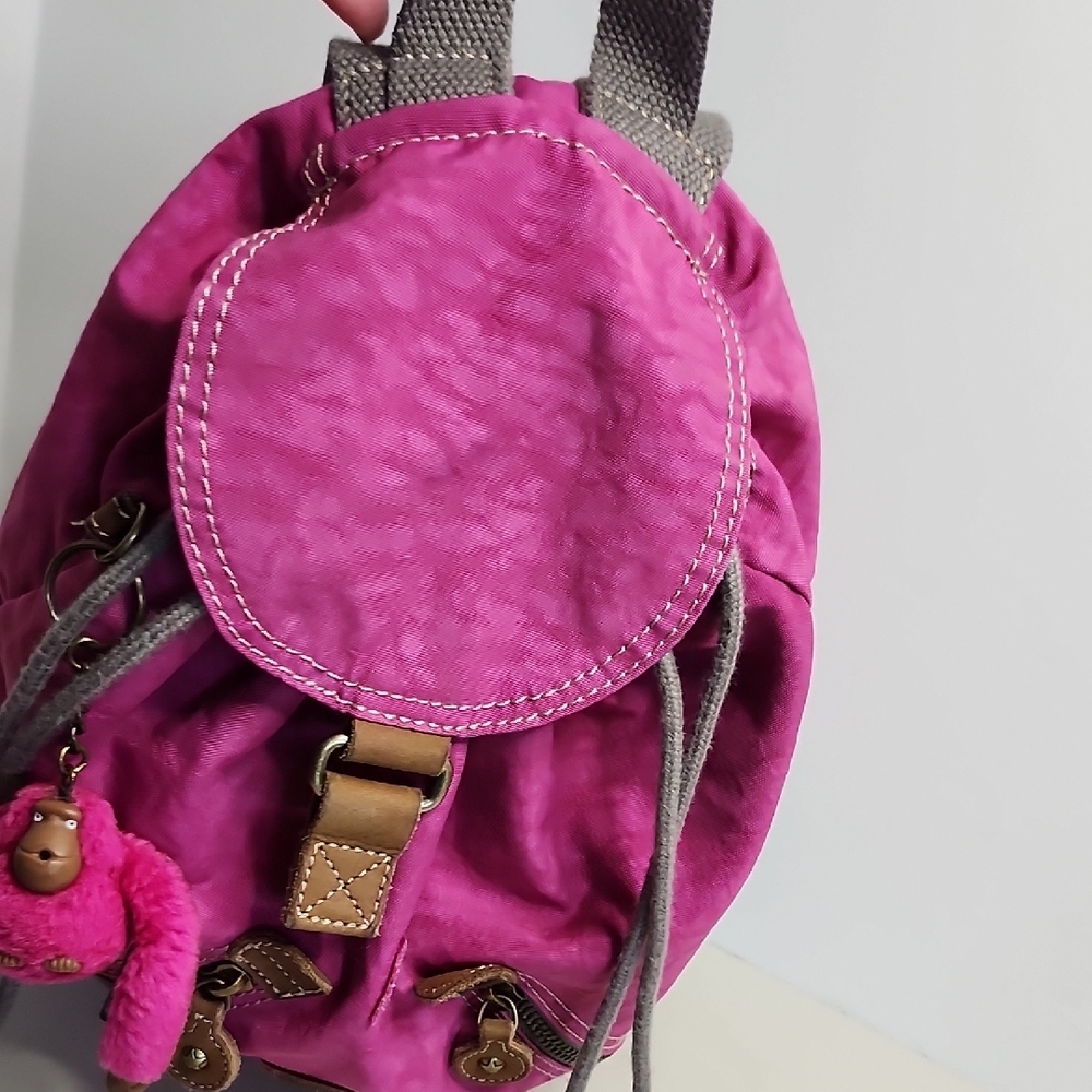 Kipling Y2K Drawstring Backpack Monkey Keychain - image 4